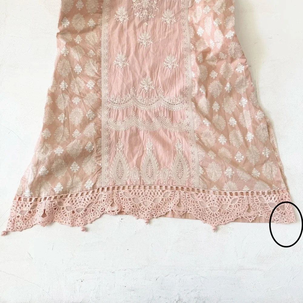 Maria.B Pakistanis Embroidered Beaded Dress Pink Peach Dress Size M - Picture 4 of 8